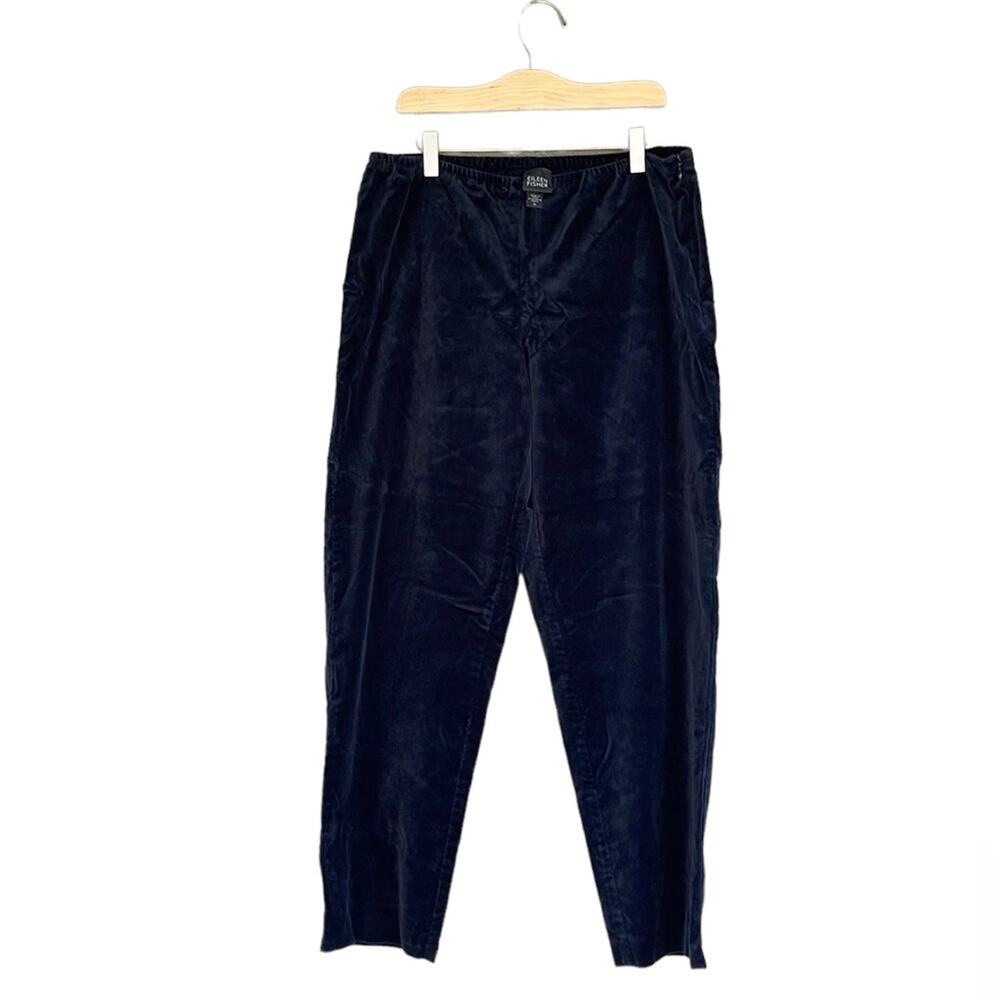 Eileen Fisher Cotton Velvet Tapered Pull On Pants